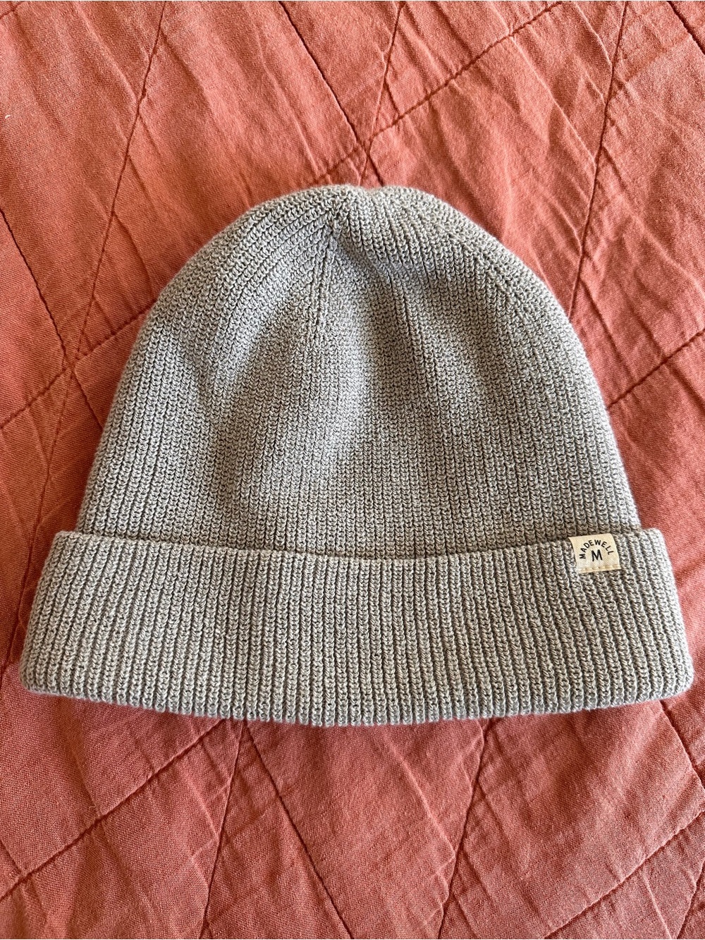Madewell Neutral Ribbed Knit Beanie in Light Gray